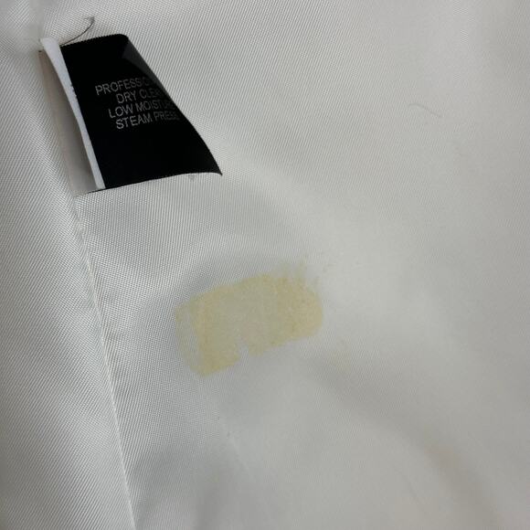 Anne Klein Cream Wool Blend Overcoat Peacoat Pea Coat Formal Womens Size Small S - Picture 12 of 12